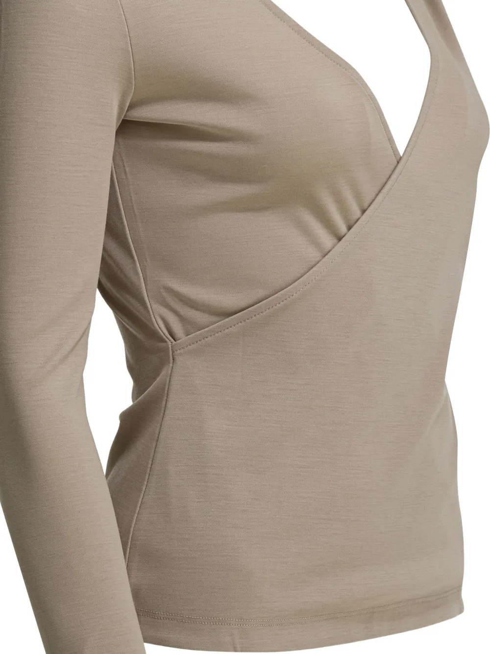 Max Mara Gewikkelde trui met V-hals Beige