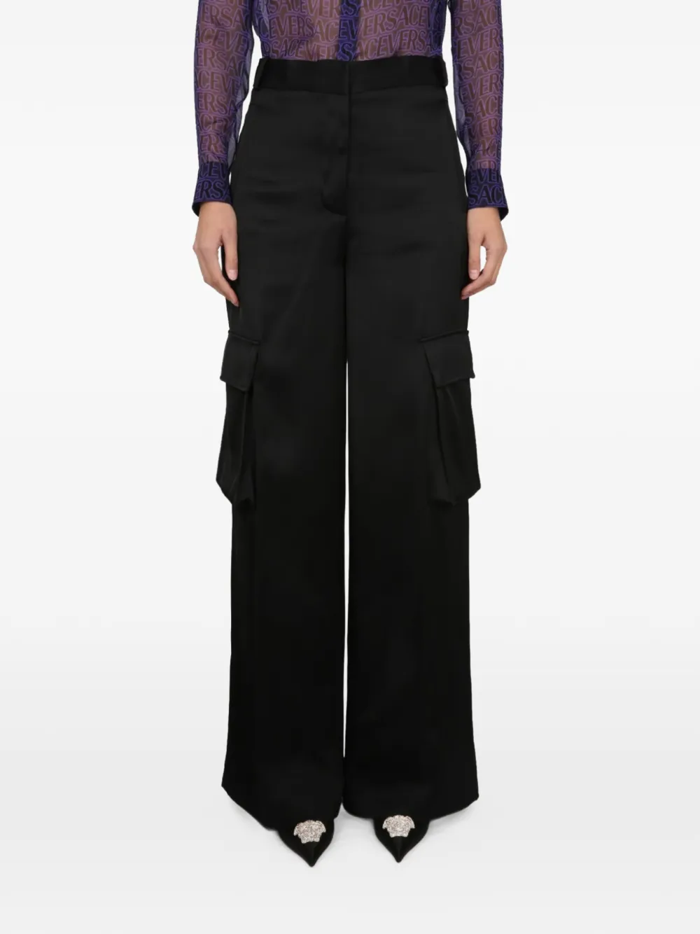 Versace cargo duchesse trousers - Nero