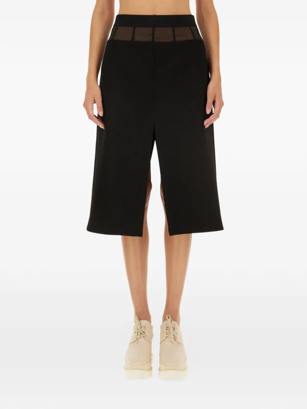 Stella McCartney mesh panel slit skirt - Toni neutri