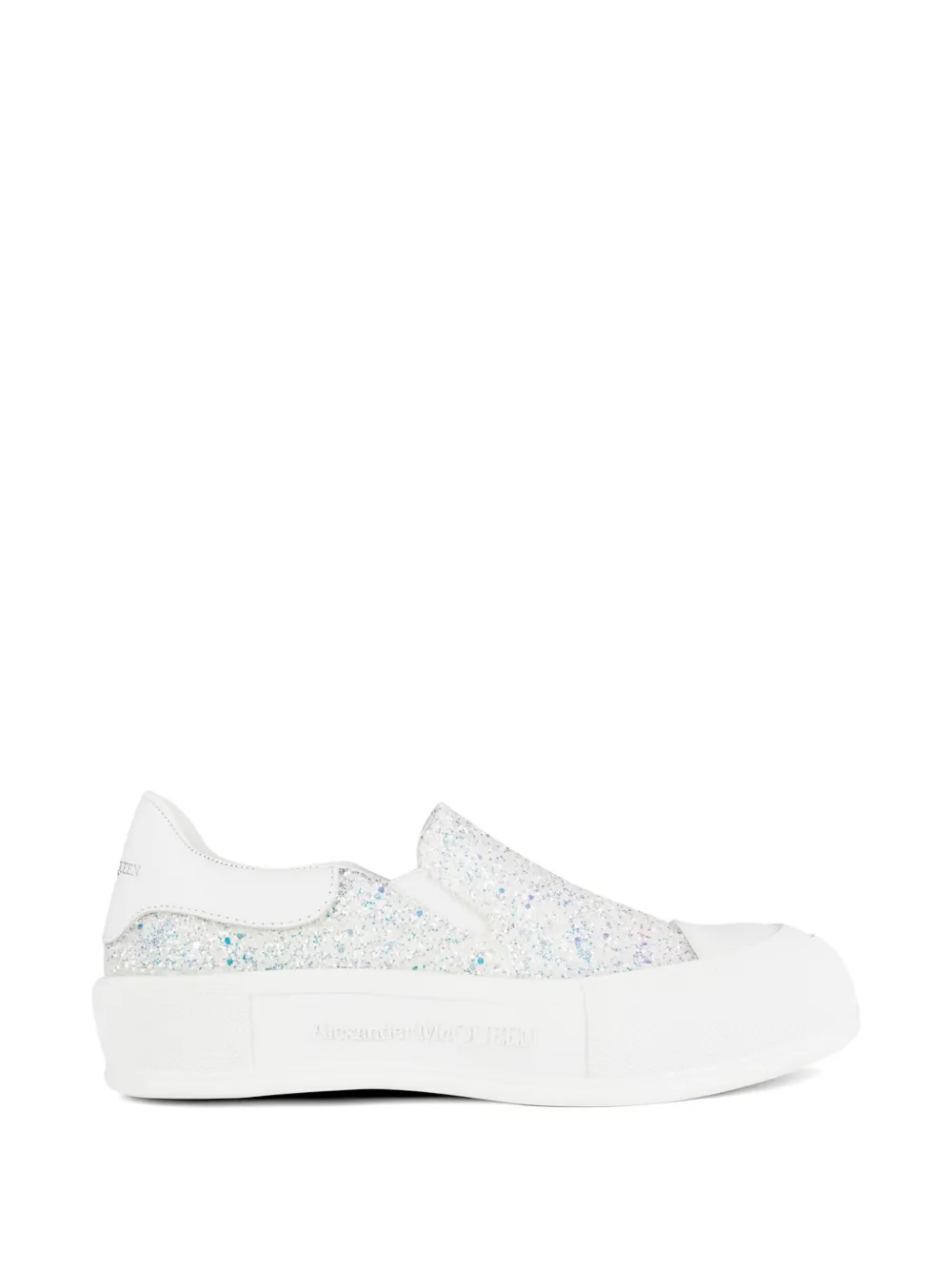 Alexander McQueen glitter slip-on sneakers - Bianco