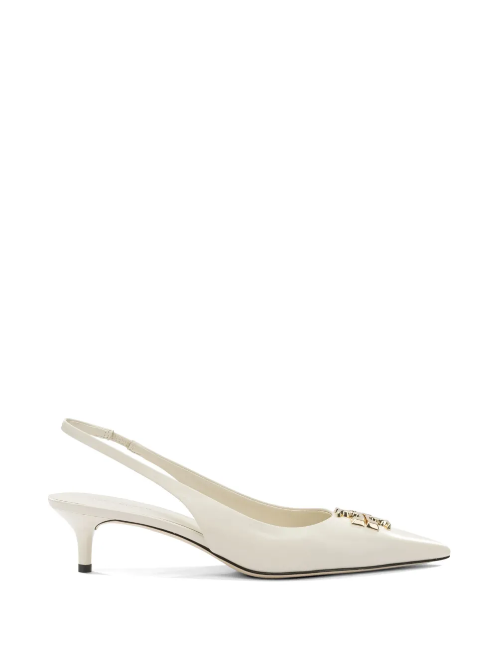 Tory Burch Leren pumps met hak en applicatie Beige