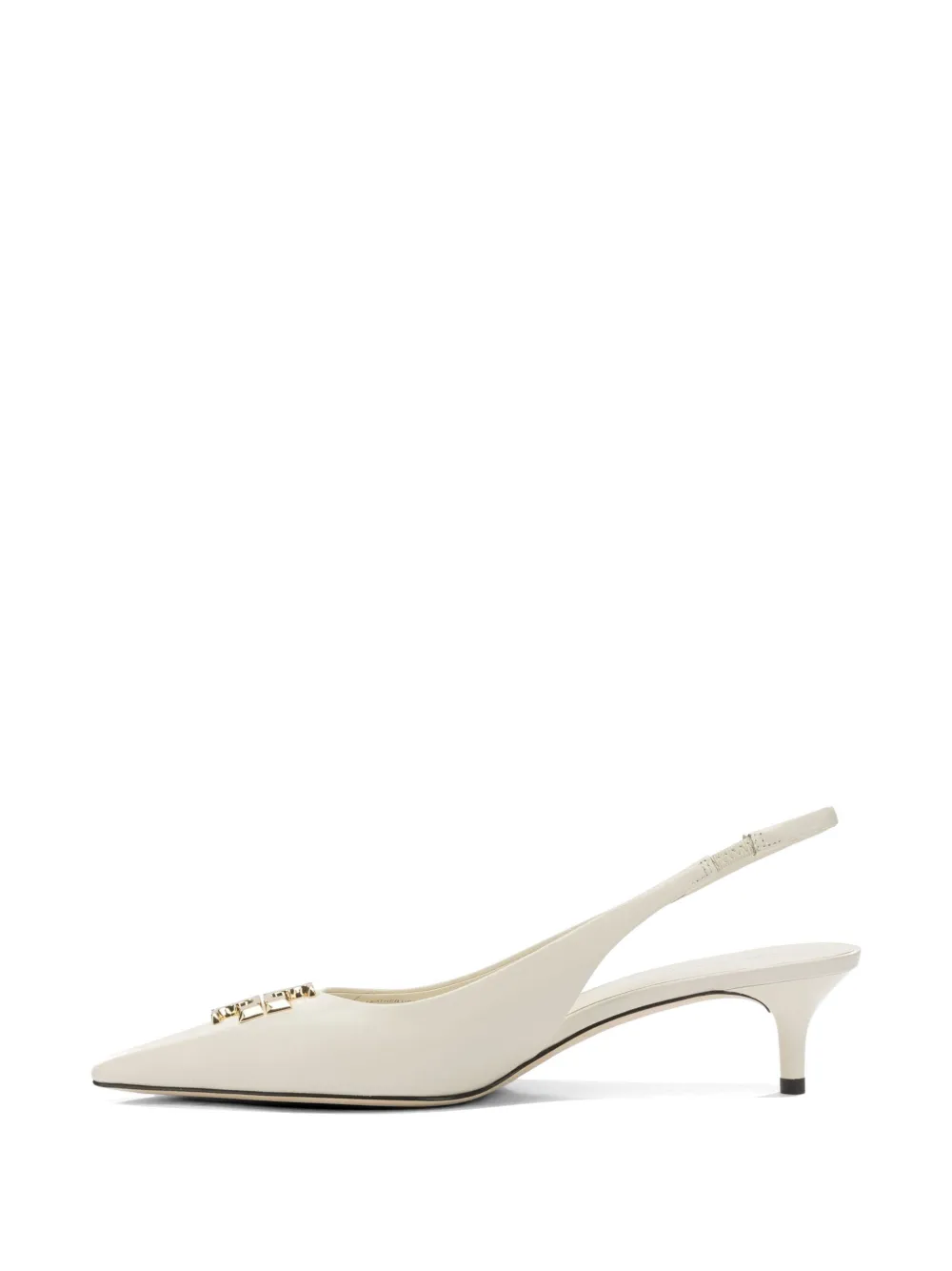 Tory Burch Leren pumps met hak en applicatie Beige