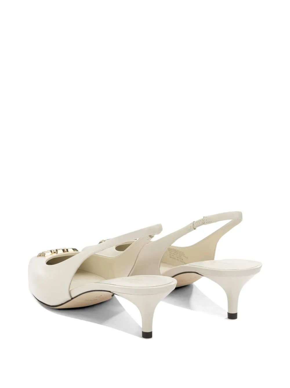 Tory Burch Leren pumps met hak en applicatie Beige