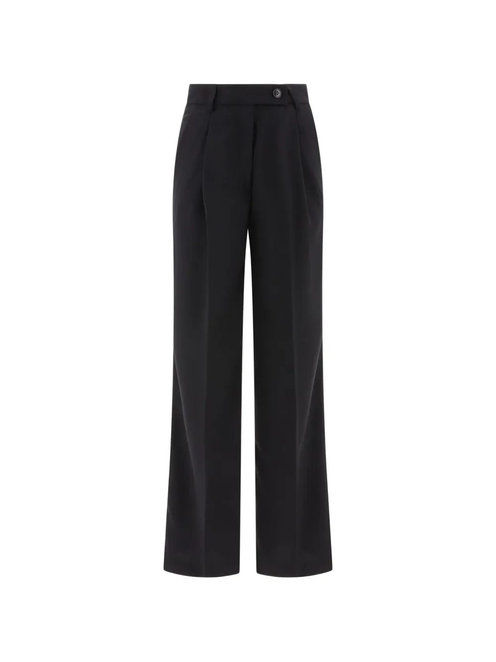 Fit Pressed-crease Trousers In Black