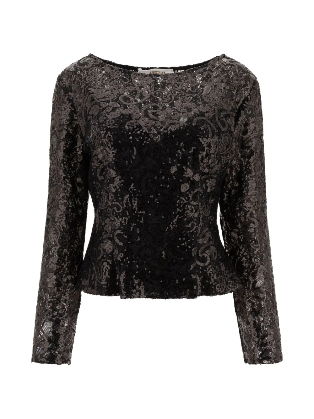 Fit sequin top - Nero