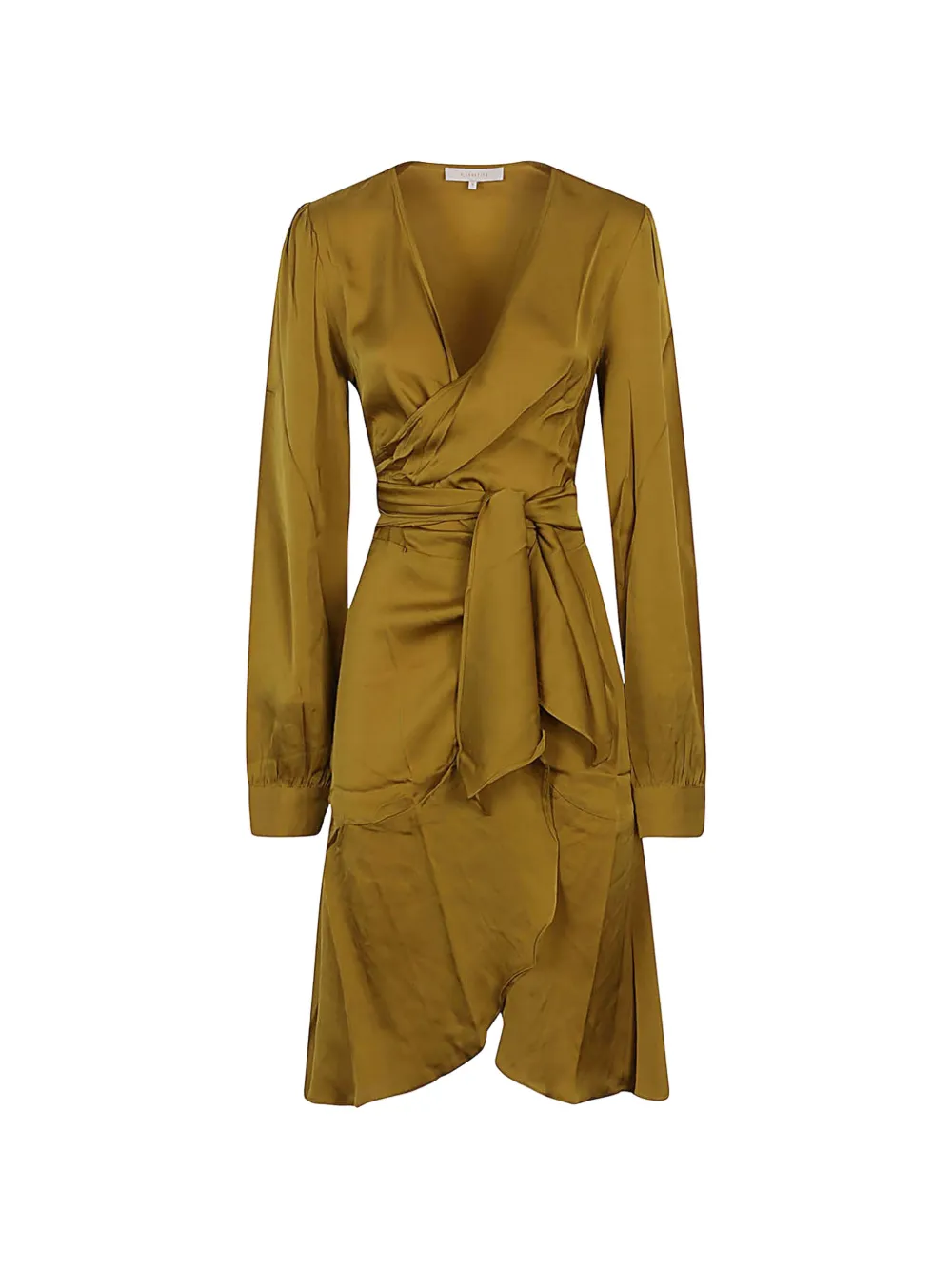 SILK95FIVE tie-detail V-neck dress - Verde