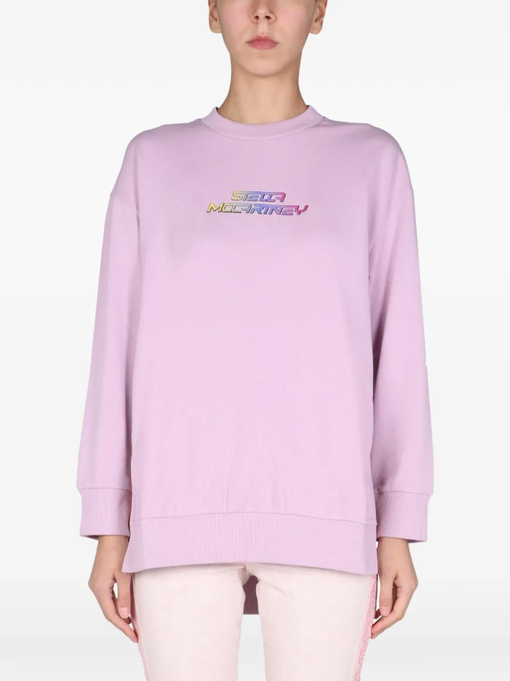 Stella McCartney logo-print side-slit sweatshirt - Pink