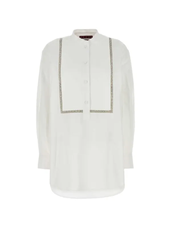 Gucci Embellished Poplin Shirt in White