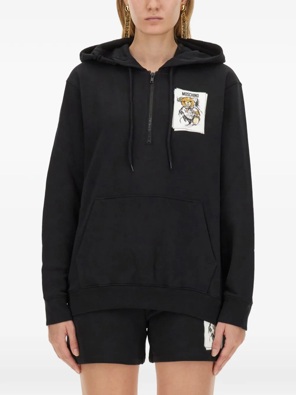 Moschino half-zip hoodie - Schwarz