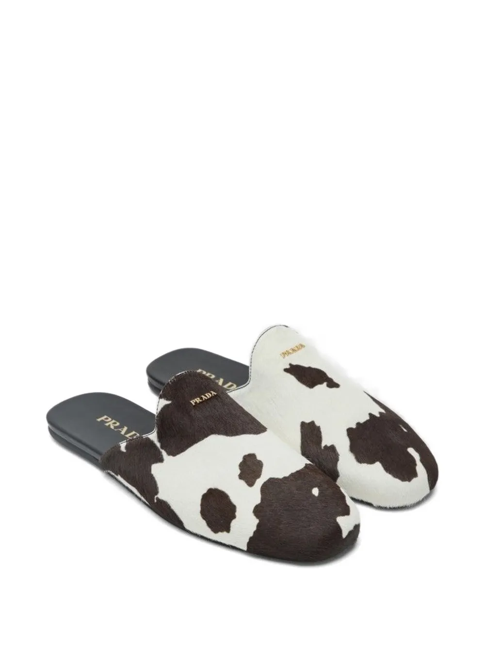Prada cow-pattern mules - Weiß
