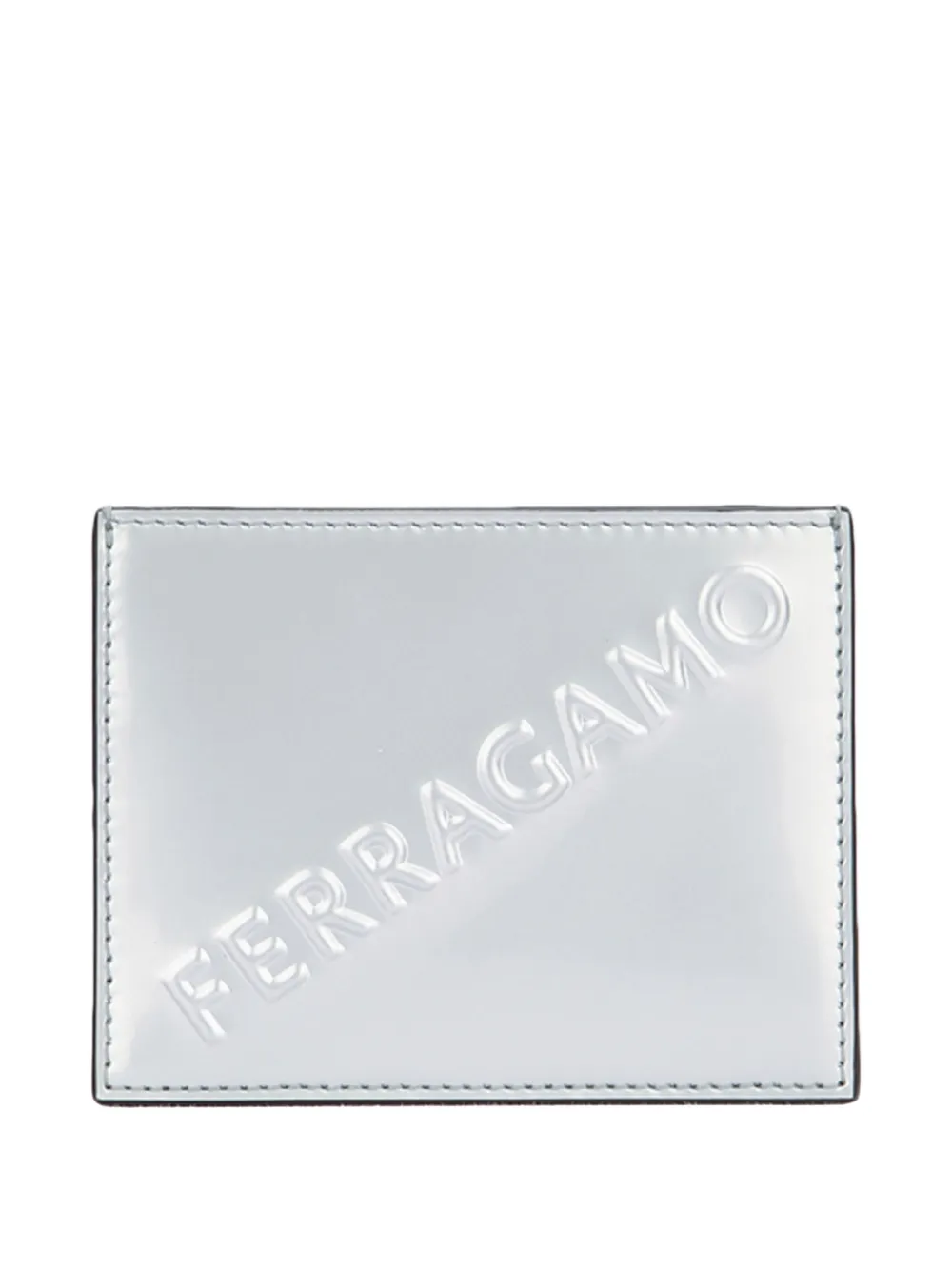 Ferragamo embossed card holder - Argento