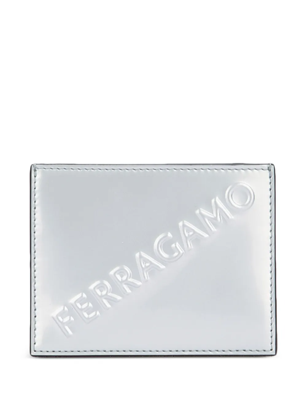 Ferragamo embossed card holder - Argento