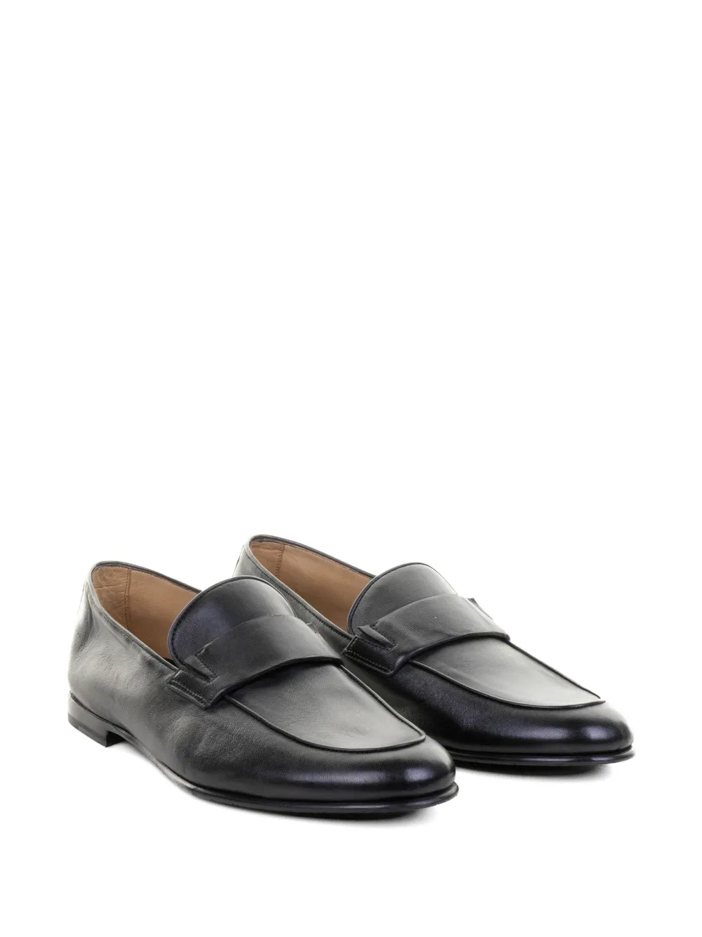 Neil Barrett round-toe Penny leather loafers Zwart