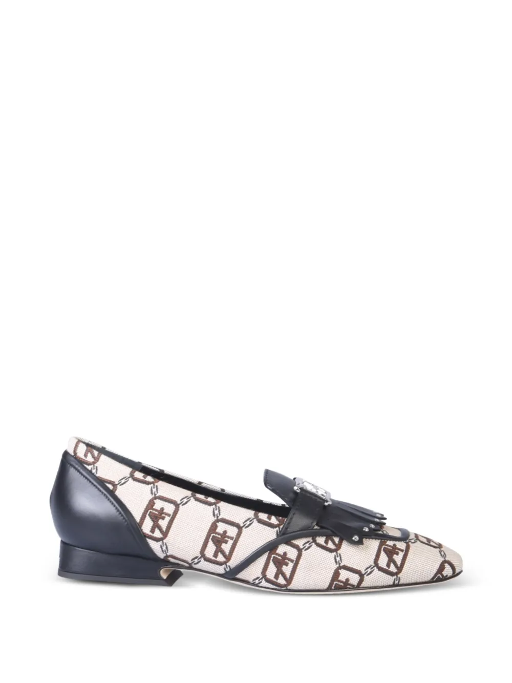 Alberta Ferretti logo-pattern pumps Beige