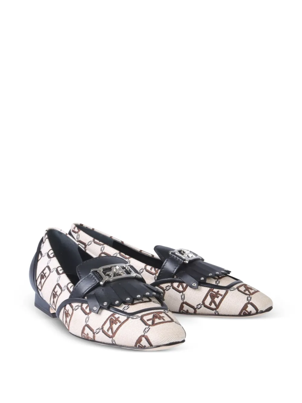 Alberta Ferretti logo-pattern pumps Beige