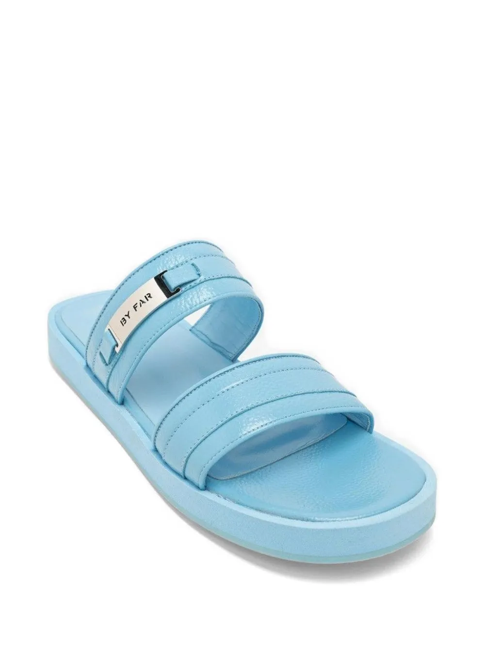 BY FAR grained leather sandals Blauw