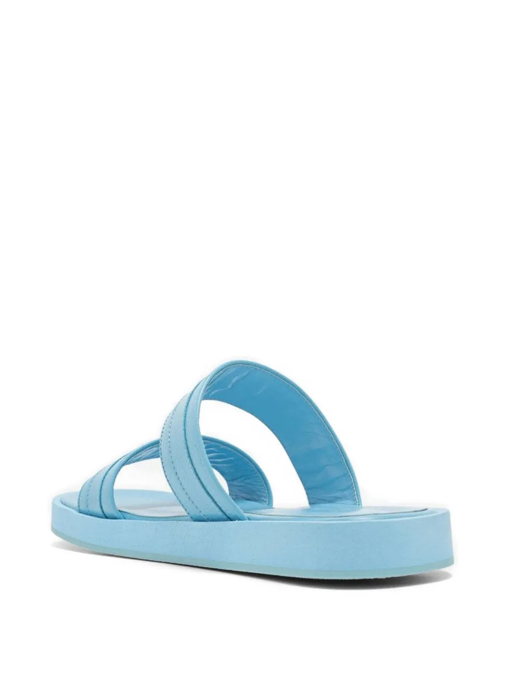 BY FAR grained leather sandals Blauw