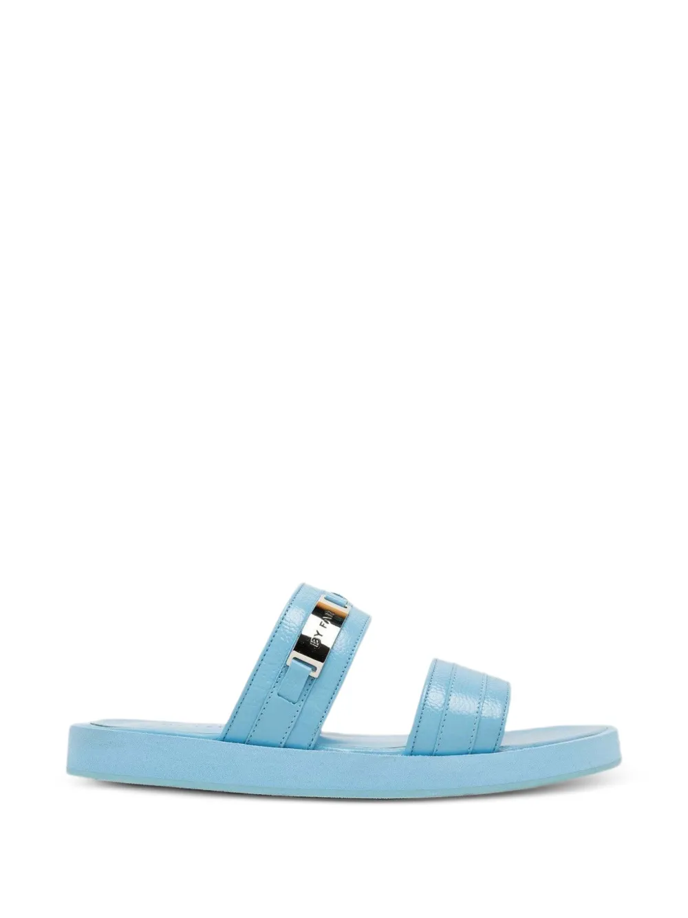 BY FAR grained leather sandals Blauw