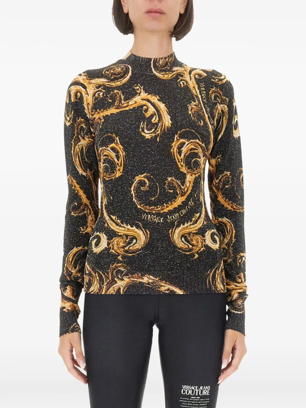 Versace Jeans Couture Maglione con stampa - Nero