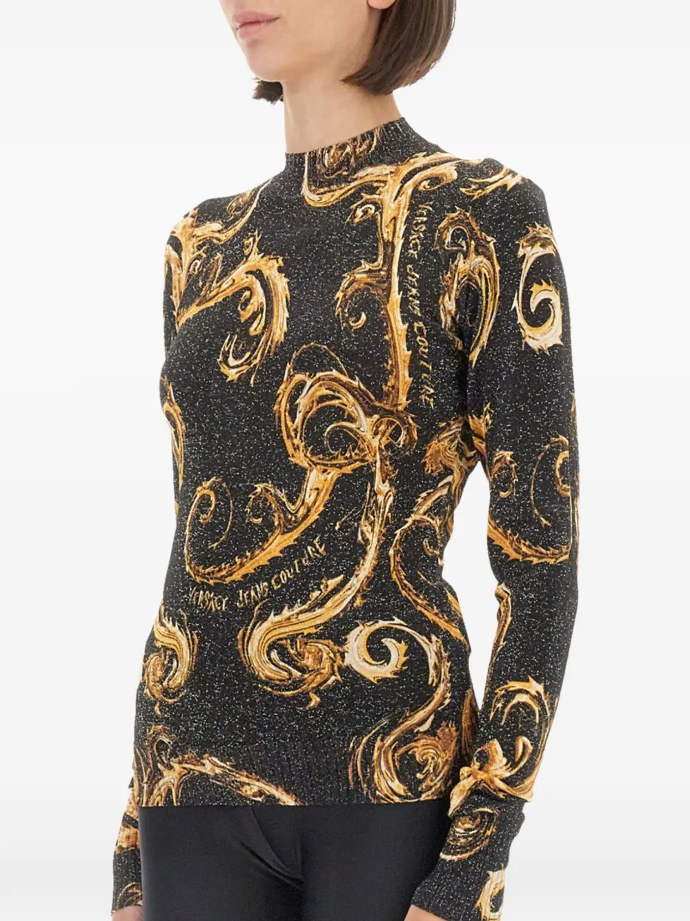 Versace Jeans Couture Sweater met print Zwart