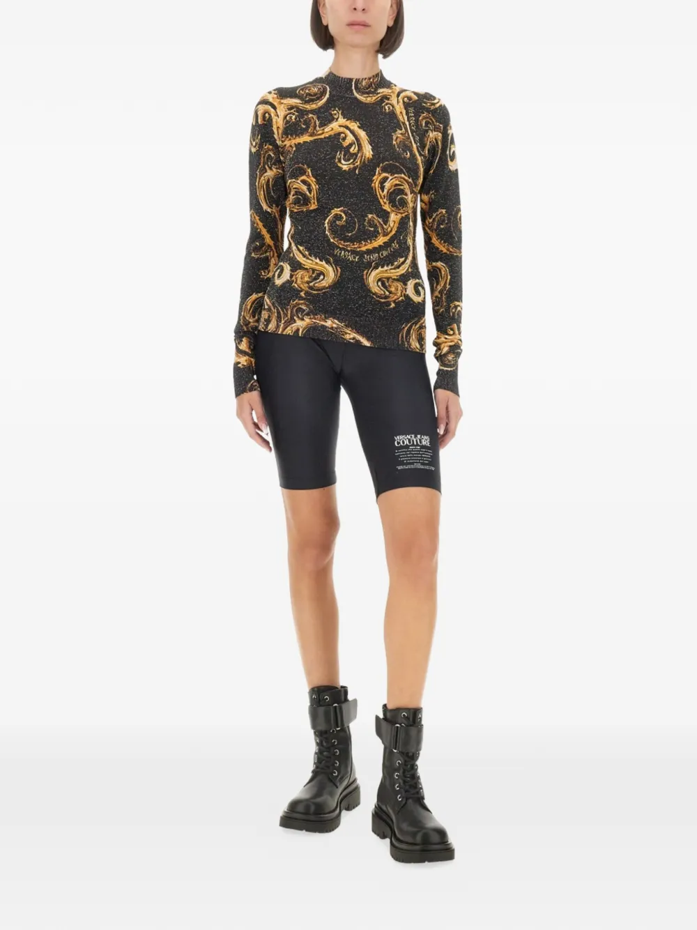 Versace Jeans Couture Sweater met print Zwart