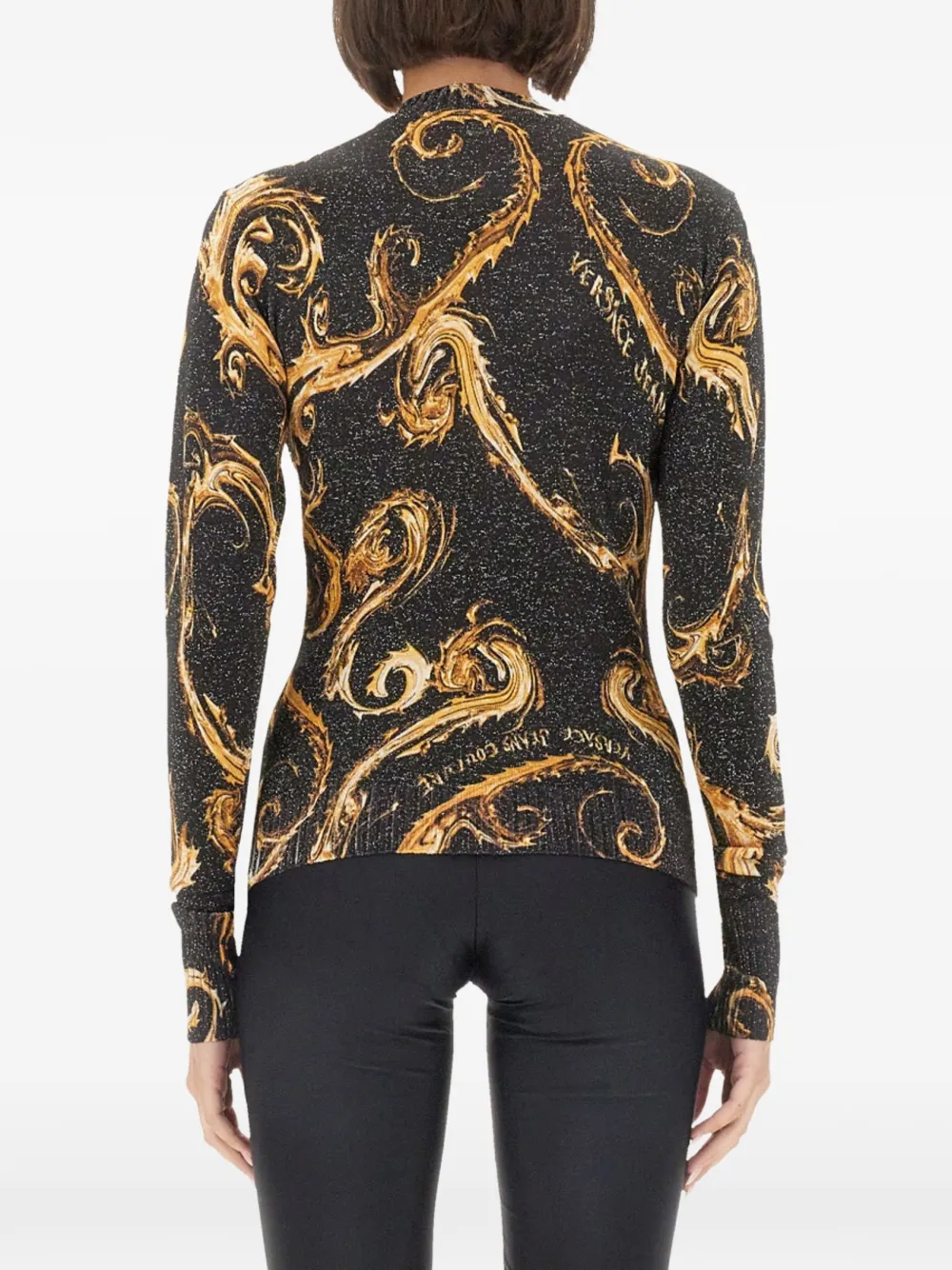 Versace Jeans Couture Sweater met print Zwart