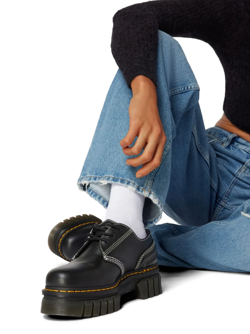 Dr Martens Audrick 3I gewatteerde loafers met plateauzool Zwart