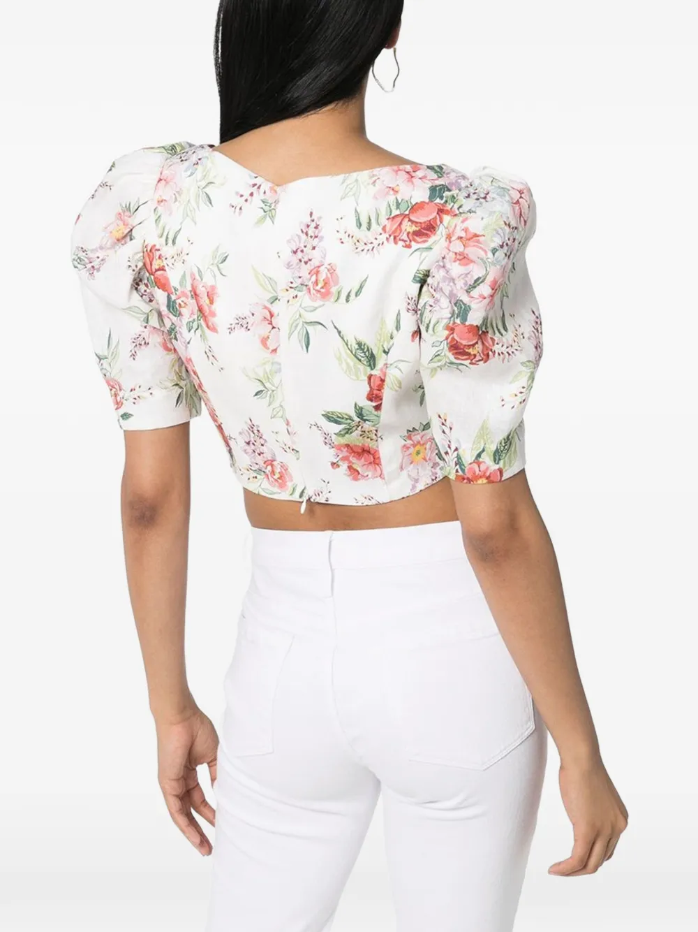 ZIMMERMANN Belltitue cropped top Wit