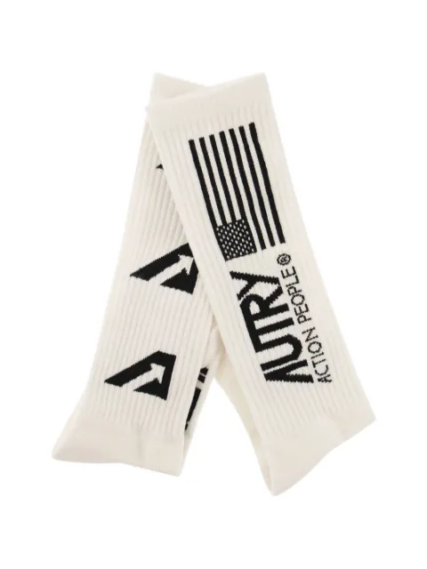 Autry logo-detail ribbed socks