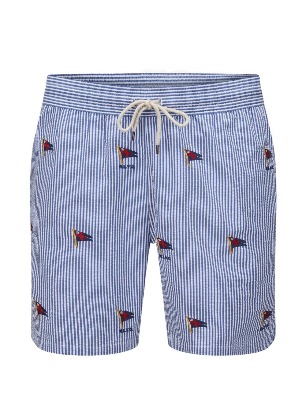 Polo Ralph Lauren Costume da bagno a righe con ricamo - Blu