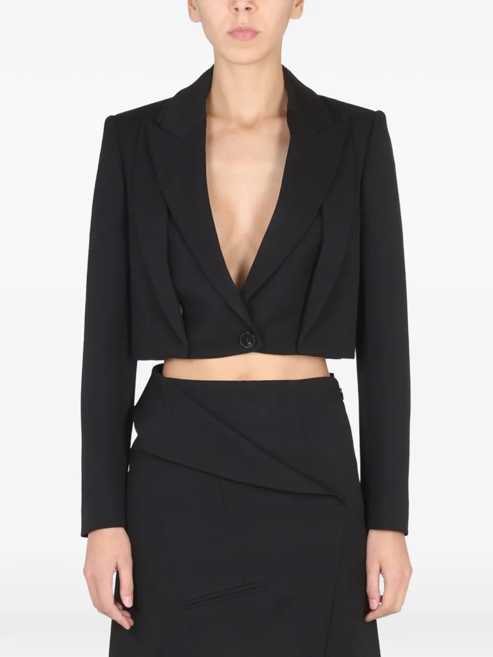 Alexander McQueen cropped blazer - Nero