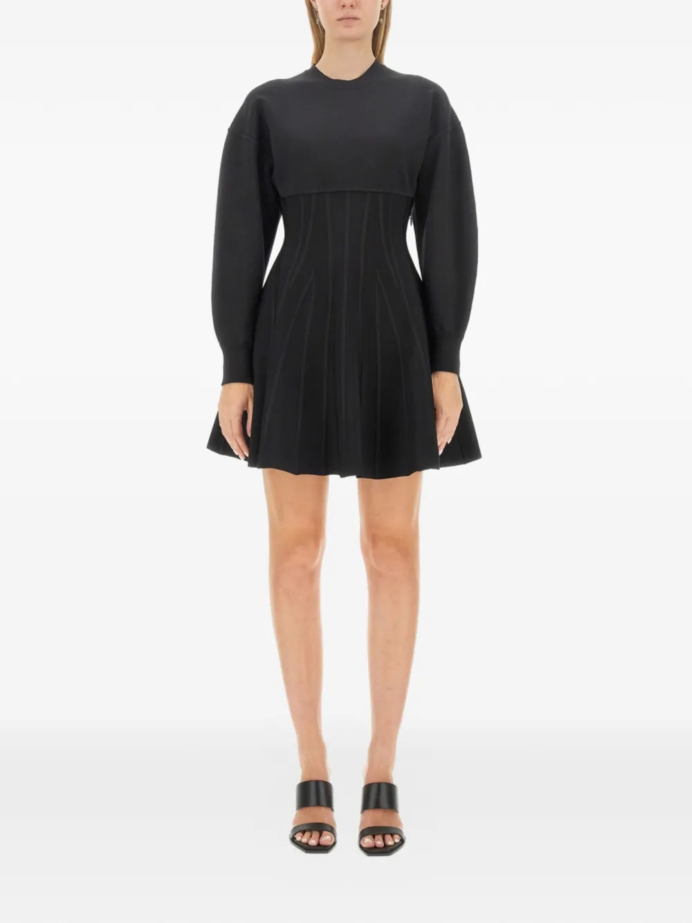 Alexander McQueen puff-sleeved flared dress