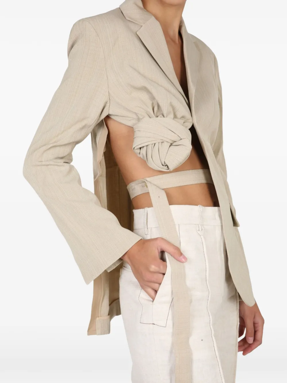 Jacquemus Baccala knotted jacket - Neutrals