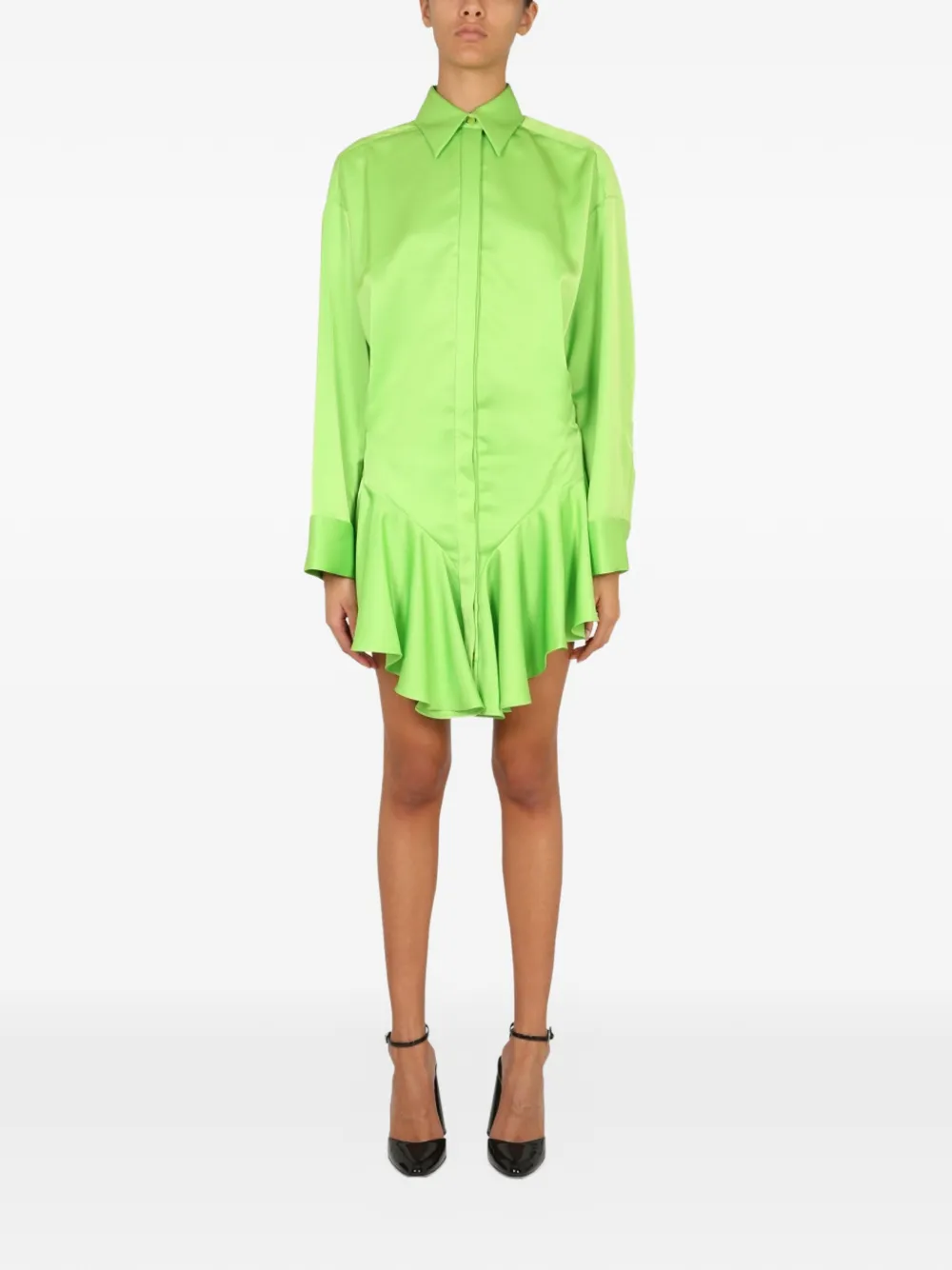 The Attico Candice ruffled mini dress - Verde