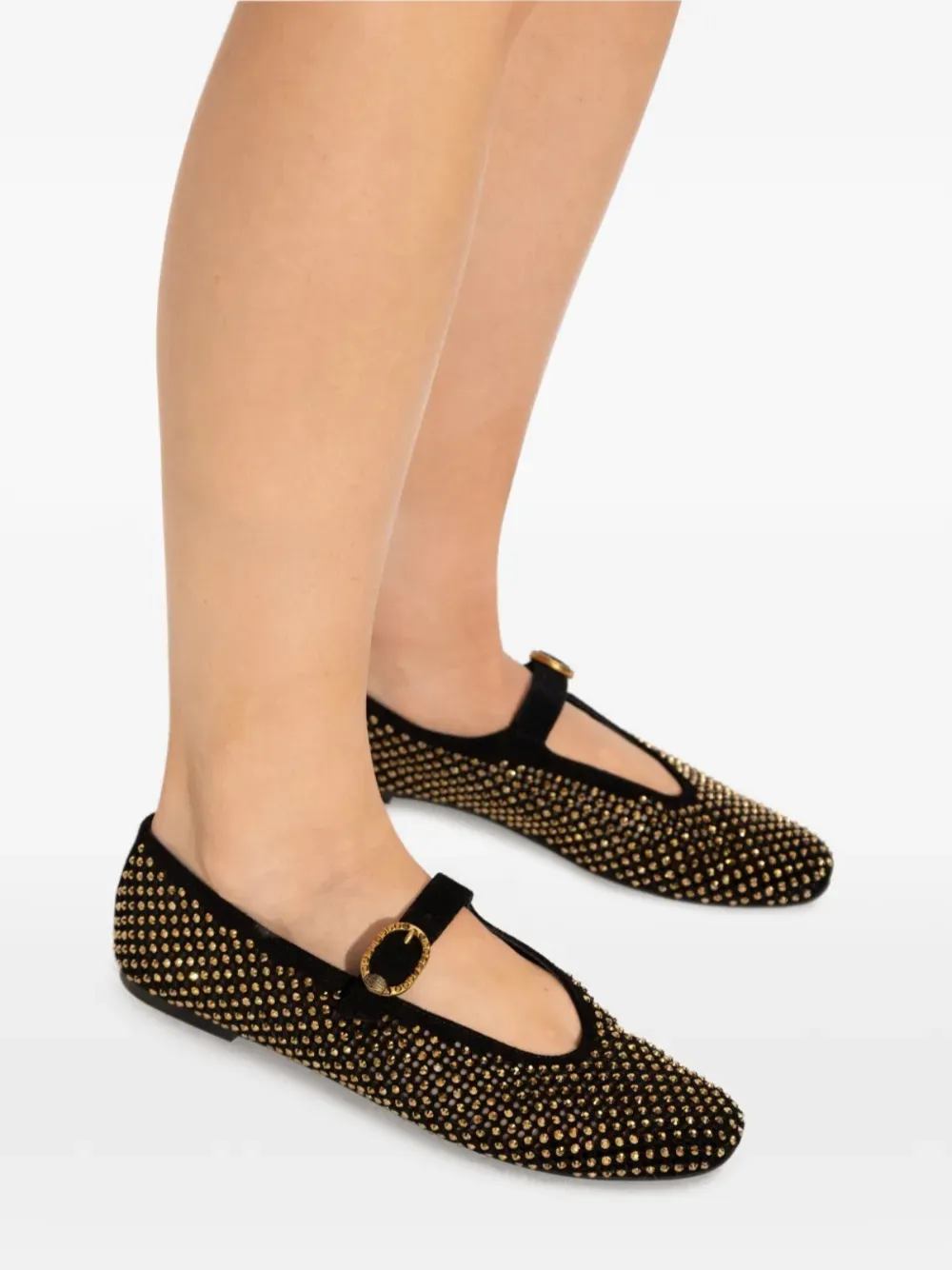 Kurt Geiger London Ballerina's met verfraaide gesp Zwart