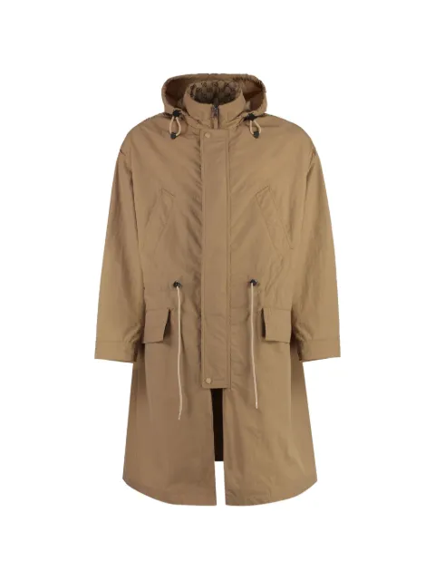 Gucci hooded pattern-detail coat