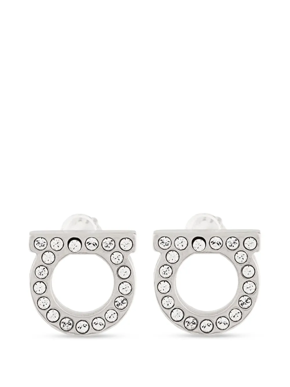 Ferragamo Gancini embellished earrings - Argento