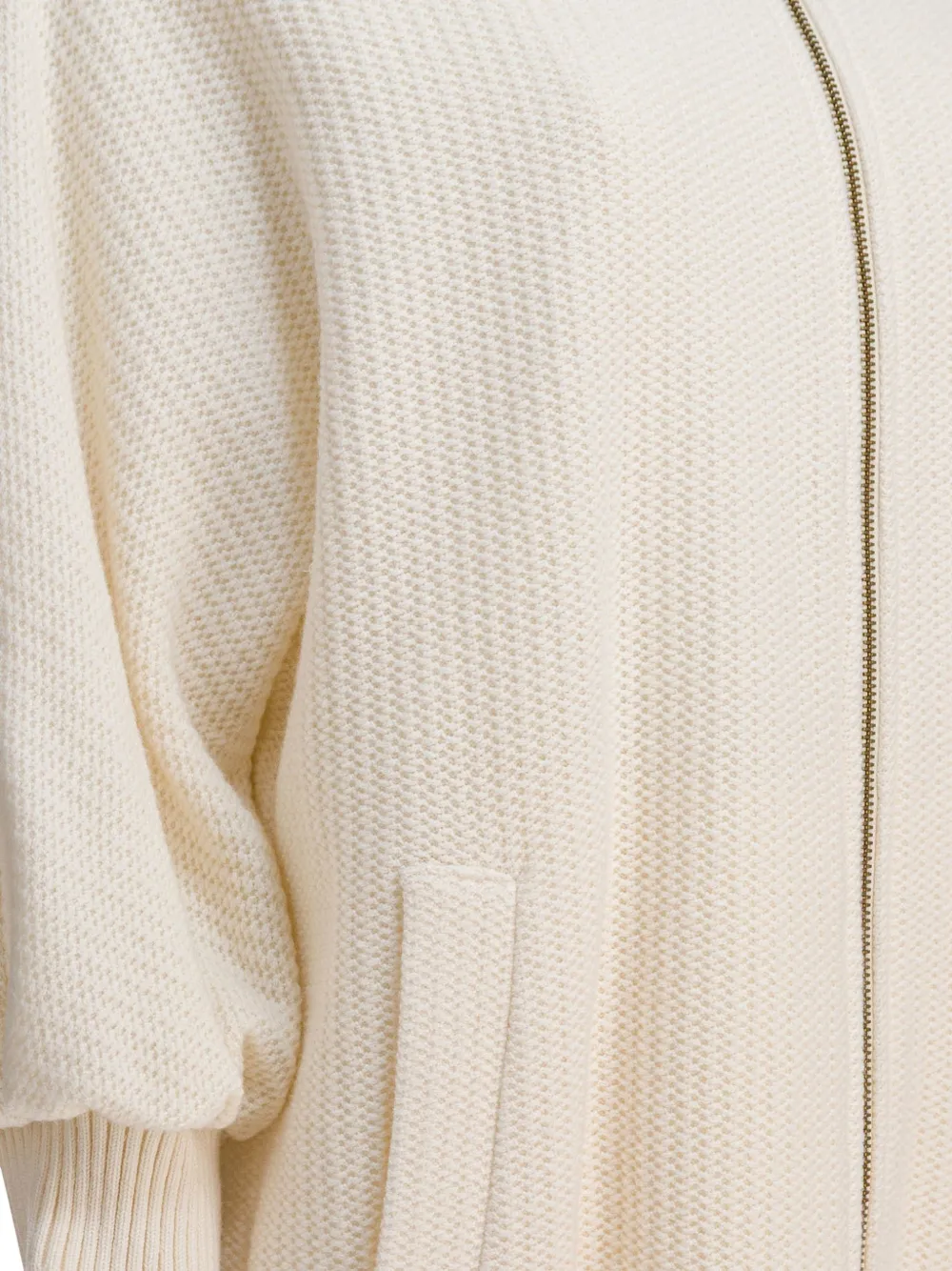 Max Mara Geribbeld jack met ronde hals Beige