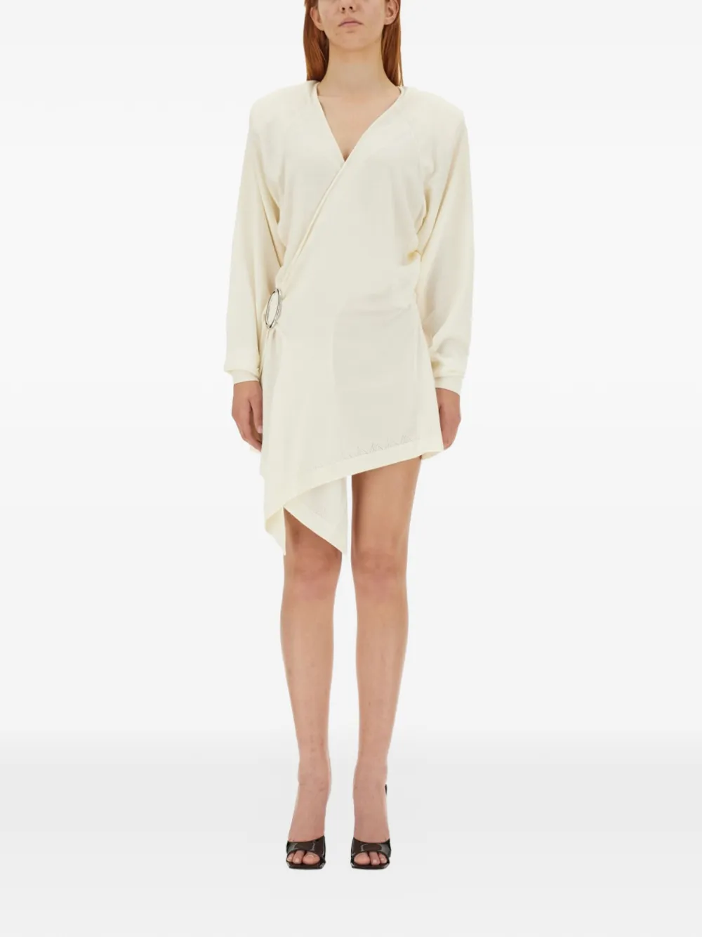 The Attico Hurely wrap V-neck mini dress - Toni neutri