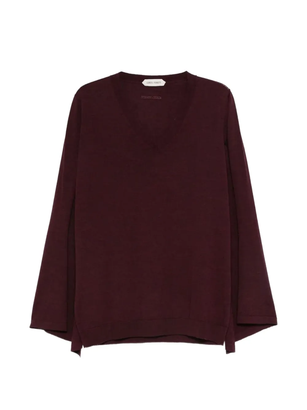 Alberta Ferretti v-neck bell-sleeve top - Rosso