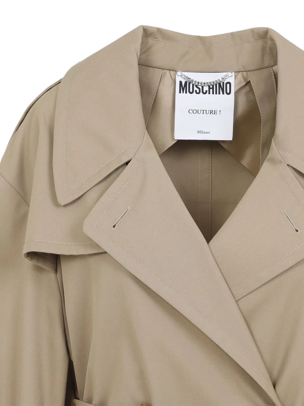 Moschino Jas met ceintuur Beige