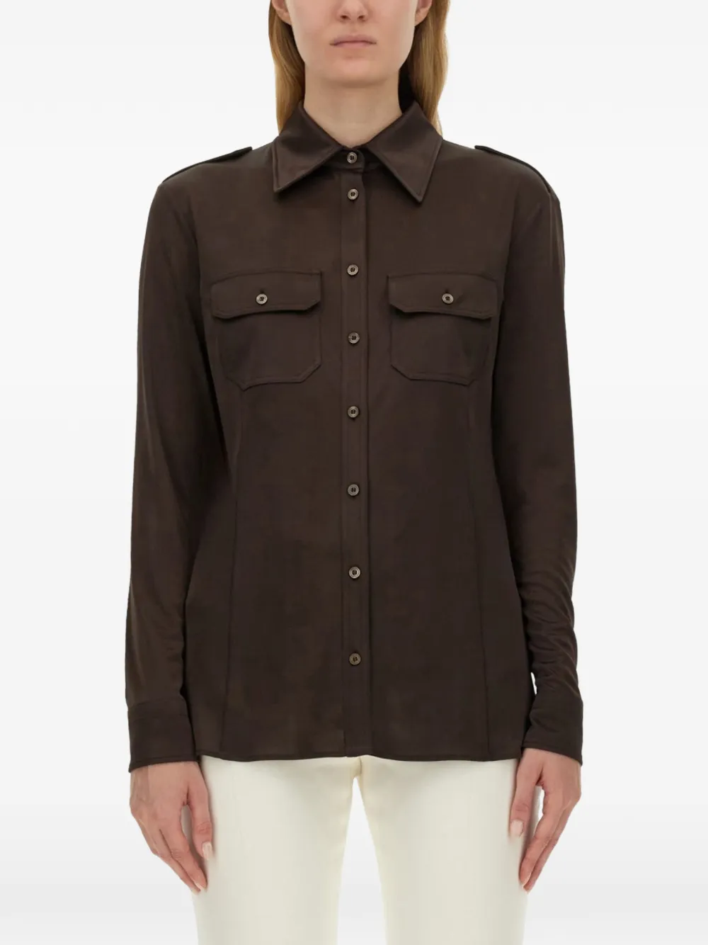 TOM FORD patch-pocket shirt - Marrone