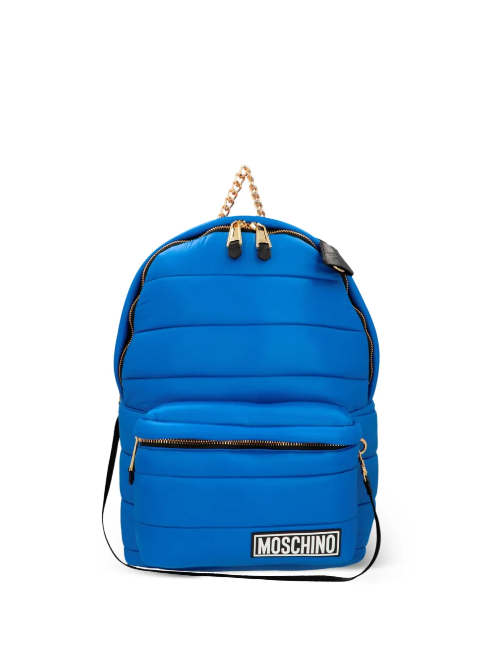 Love Moschino quilted hooded backpack - Blu