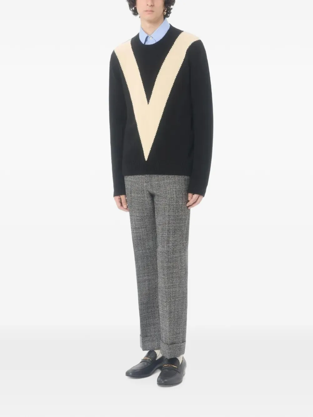 Valentino Garavani Wool long-sleeve Sweater | Black | FARFETCH CA