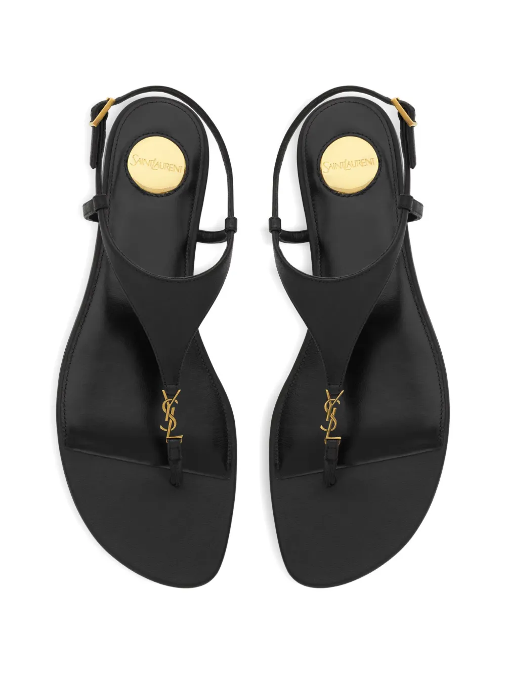 Saint Laurent Leren sandalen Zwart