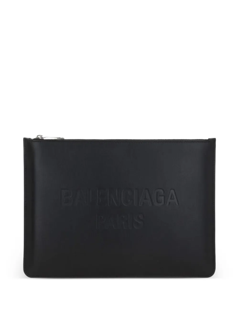 Balenciaga logo-embossed leather pouch - Nero