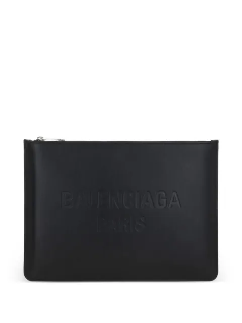 Balenciaga logo-embossed leather pouch