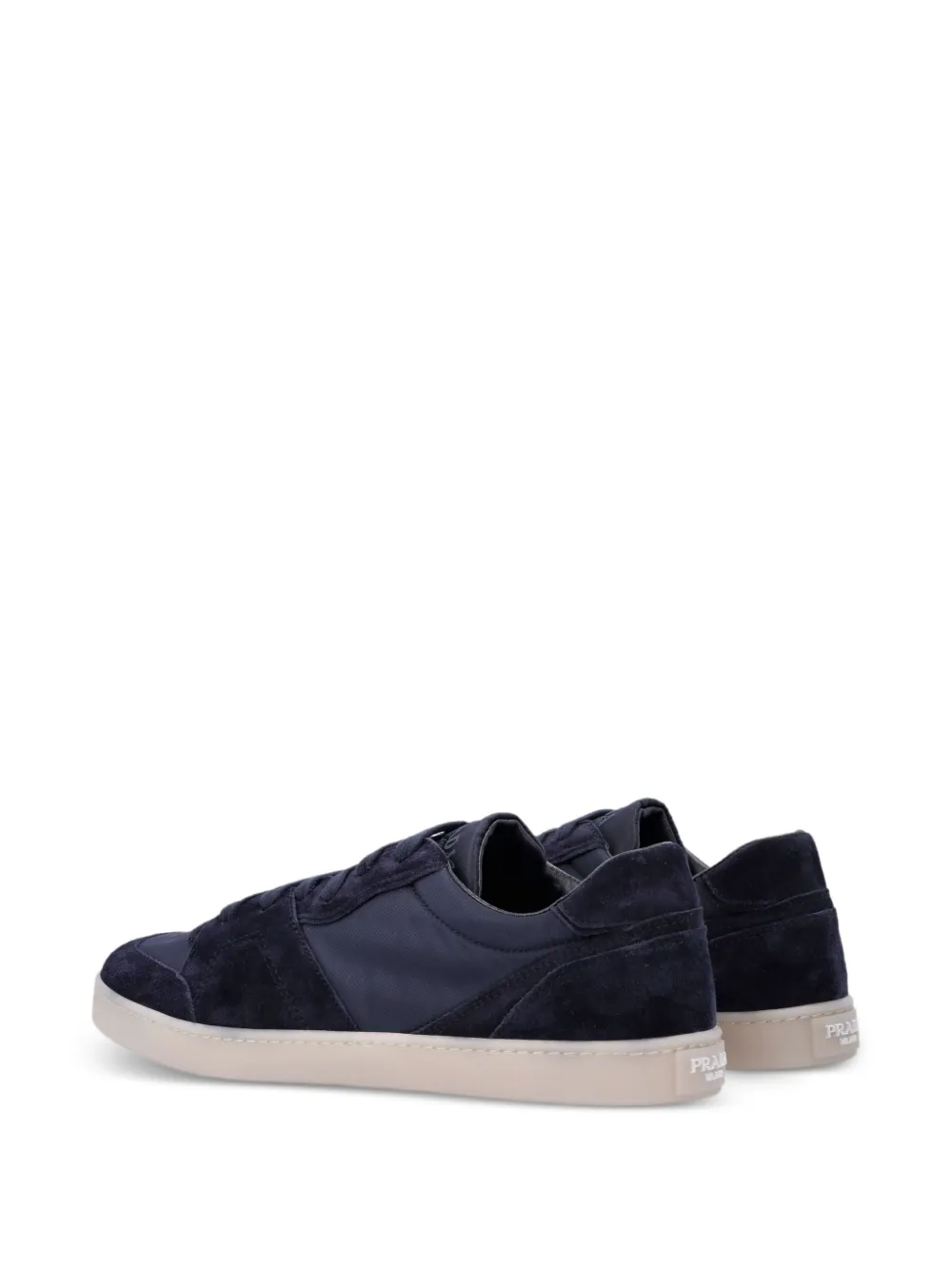Prada lace-up panelled sneakers Blauw