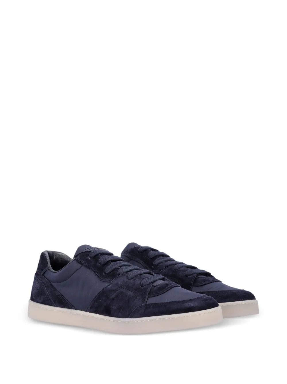 Prada lace-up panelled sneakers Blauw