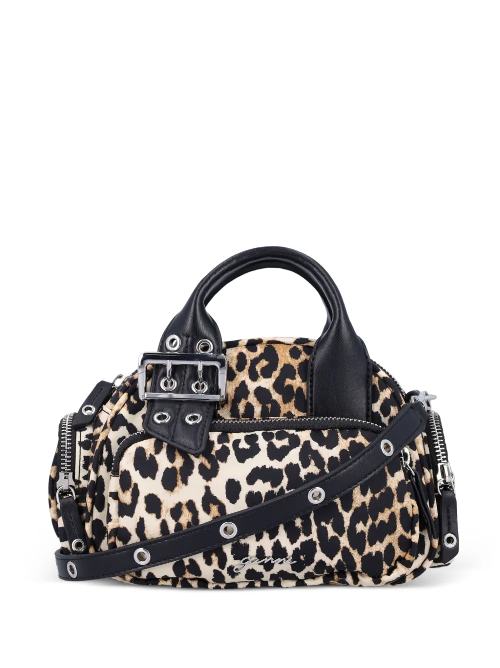 GANNI leopard-print mini bag - Toni neutri